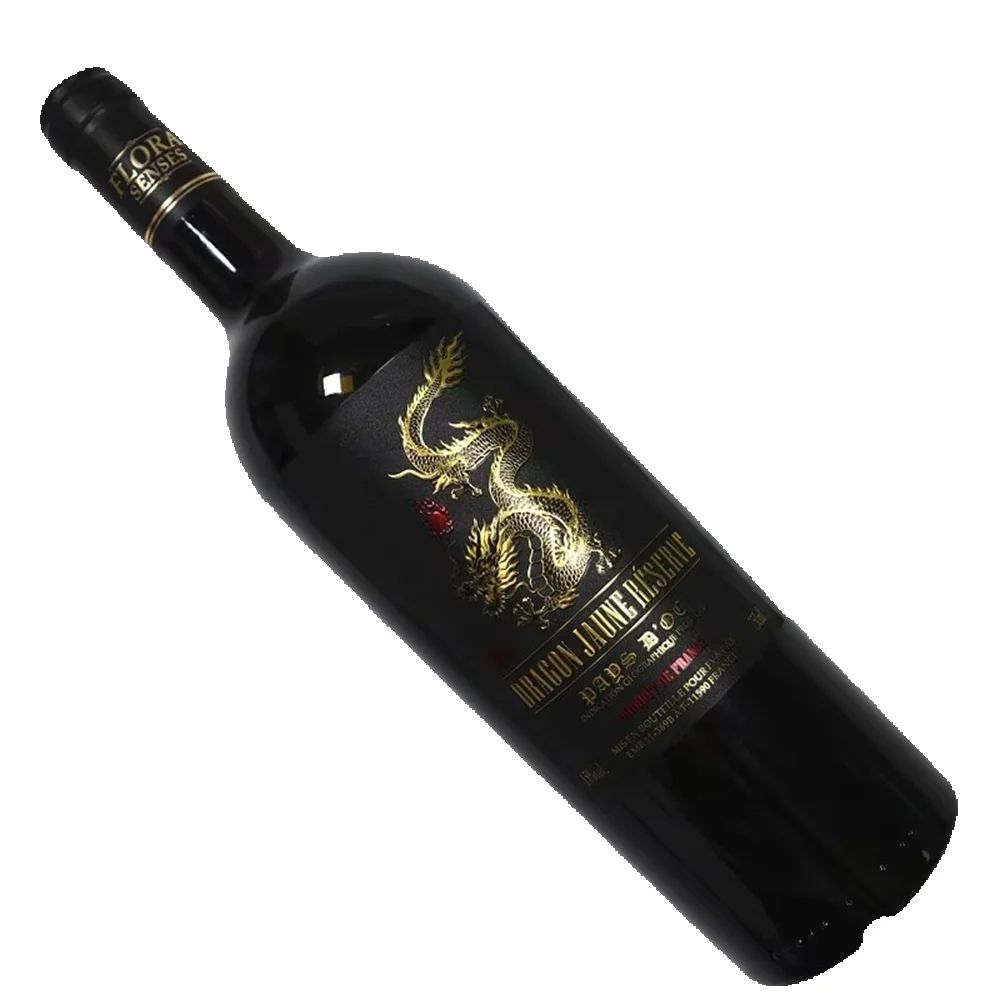 Wine Beer Juice - カスタム高級ワインラベルロール｜ホットスタンピングシルバー｜防水エンボス加工｜赤ワインジュースビール
