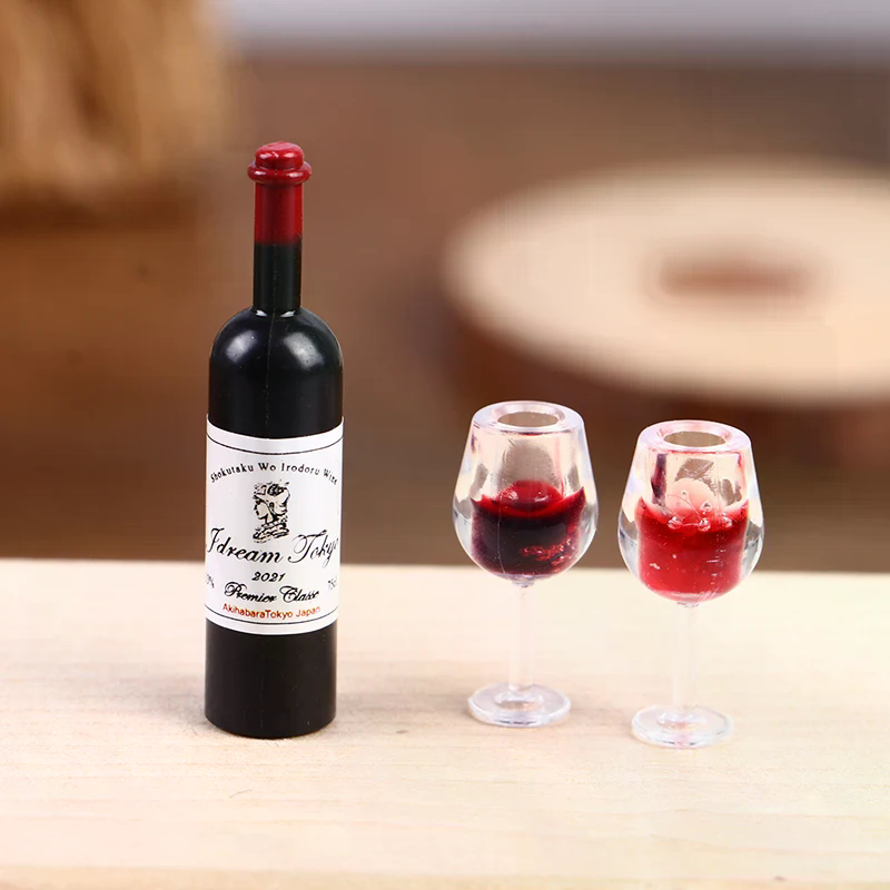 Wine Y Beer - 5 個 1:12 ドールハウスミニチュアワインカップビールマグワインボトルモデル家具家の装飾おもちゃ