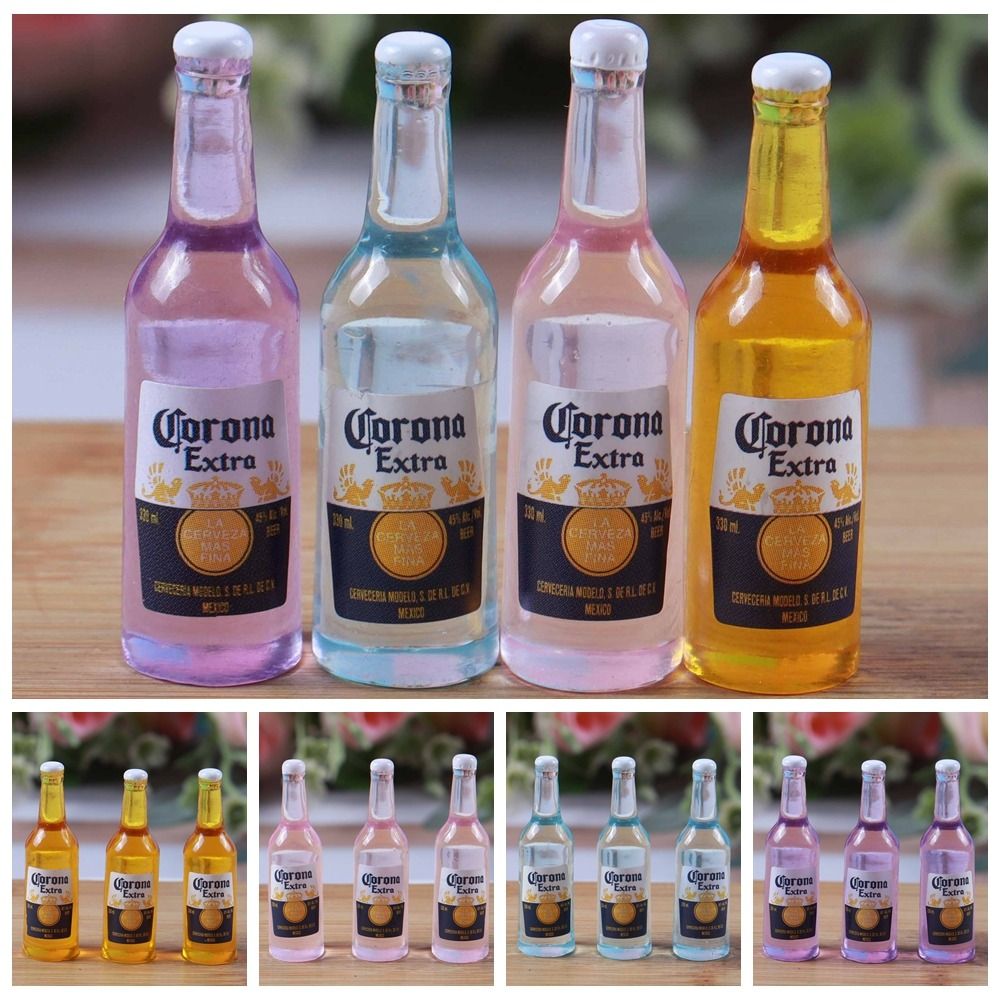 Wine Y Beer - 3 個プレイハウスシミュレーションワインボトルモデルミニワインビールミニチュアビールボトルミニチュアかわいいミニワインボトルアクセサリー