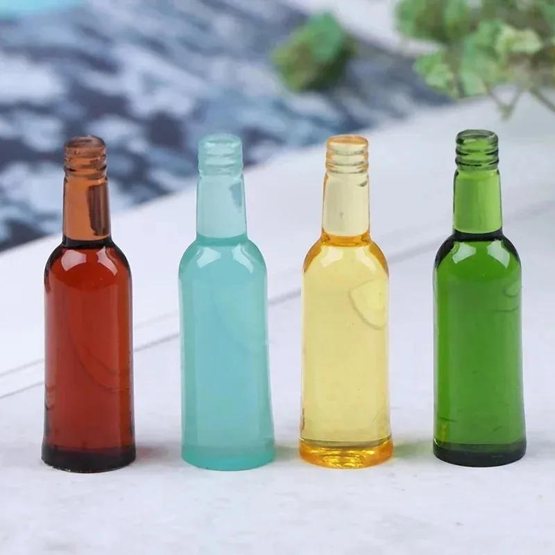 Wine Y Beer - 1/12スケールのミニチュアビール瓶とワイン瓶6個セット。ドールハウス用、キッチンの装飾アクセサリー。