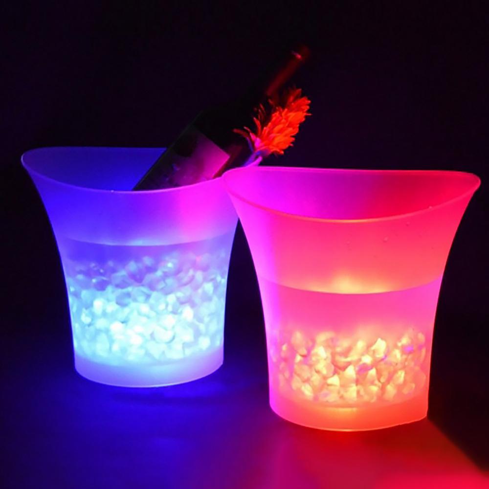 Beer Wine Up - ライトアップ防水アイスバケット、ウイスキービールバケット、ナイトパーティーワインシャンパンクーラー、バーナイトクラブ、4色、5l