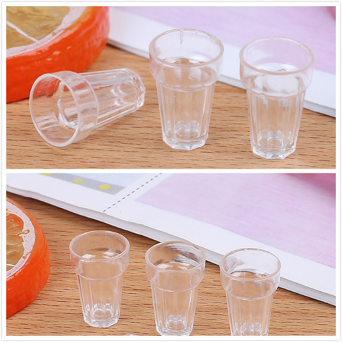 Wine Y Beer - 透明樹脂ドールハウスモデルピース/セット,ガラス,ミニゴブレット,日曜大工部品,スケール1:12