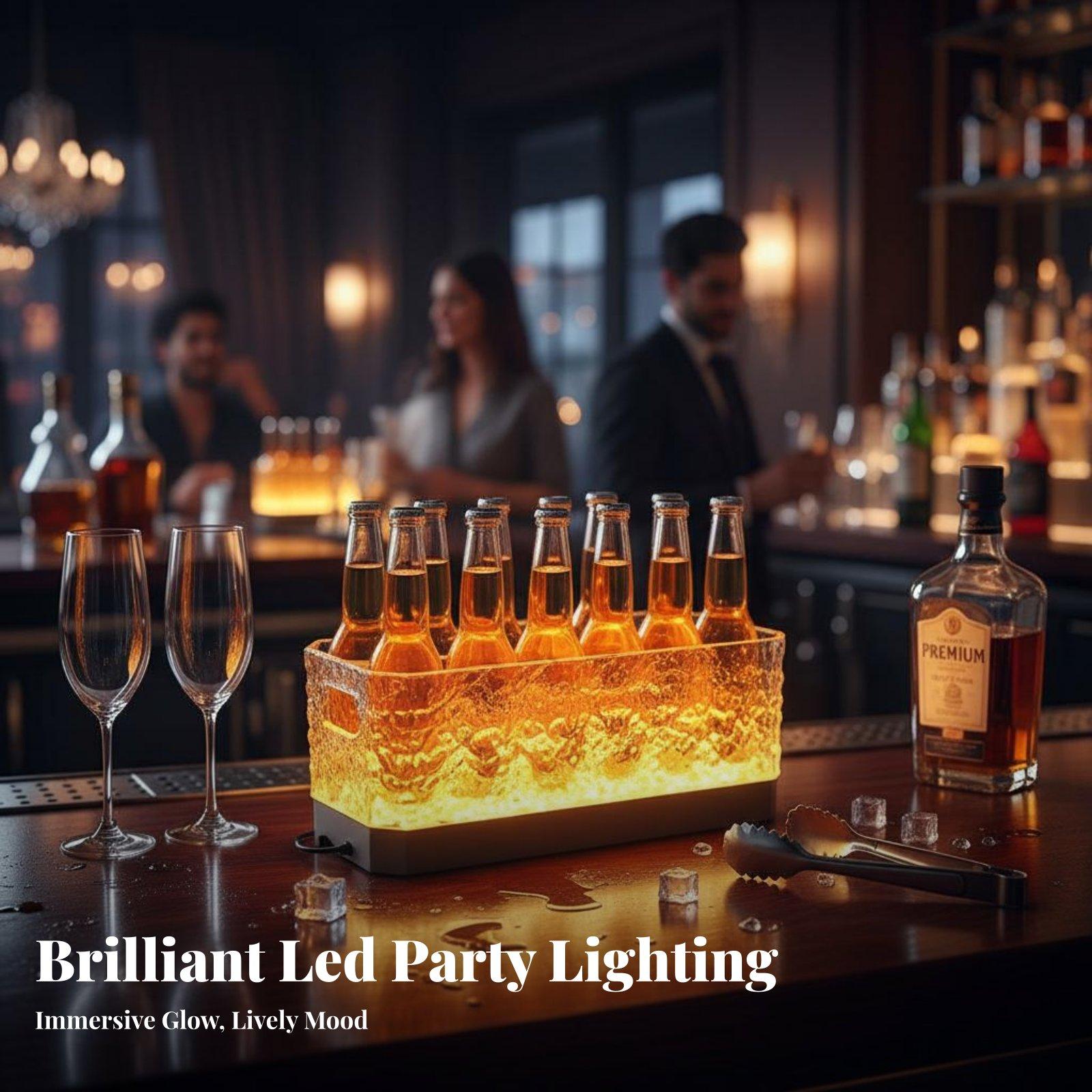 LEDライト付きベースクーラー付きPCプラスチック製ドリンク - Beer Wine Up のレビューと価格