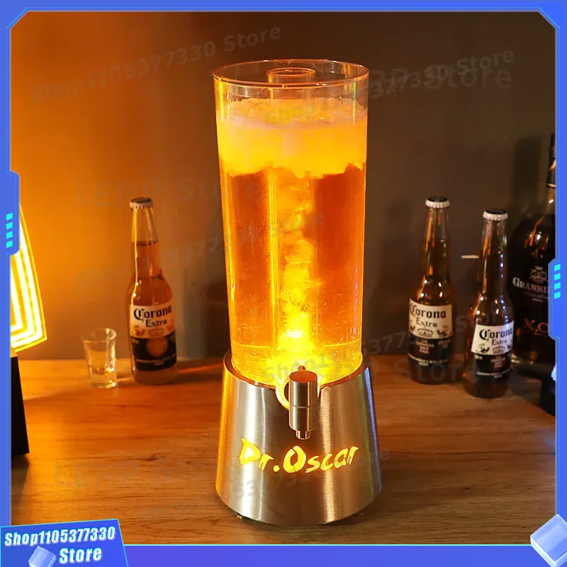 3L LEDライトアップビールディスペンサーバレル（タップ付 - Beer Wine Up のレビューと価格